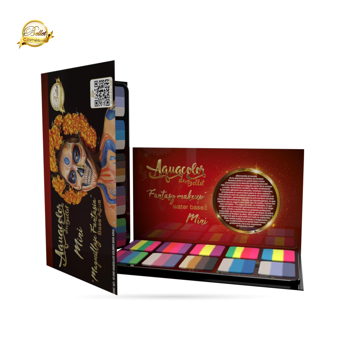 Paleta Aquacolor Multicolor Neón Mini